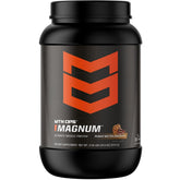 MTN OPS Magnum whey isolate tub in peanut butter chocolate flavor for high protein shakes.
