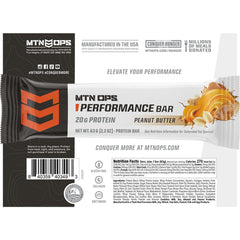 MTN OPS Peanut Butter Bliss bar break-open reveals chewy texture ideal for on-the-go fueling.