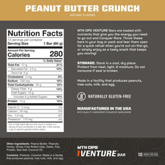 MTN OPS Venture Bar gluten-free label highlighting clean ingredients and reliable daily fuel