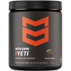 MTN OPS YETI pre-workout tub front for sustained stamina before training