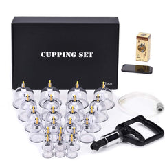 Muchoo Cupping Set with 22 cups for customizable deep-tissue massage.