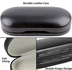 Muf 2in1 durable leather case with soft lining protects lenses and glasses.
