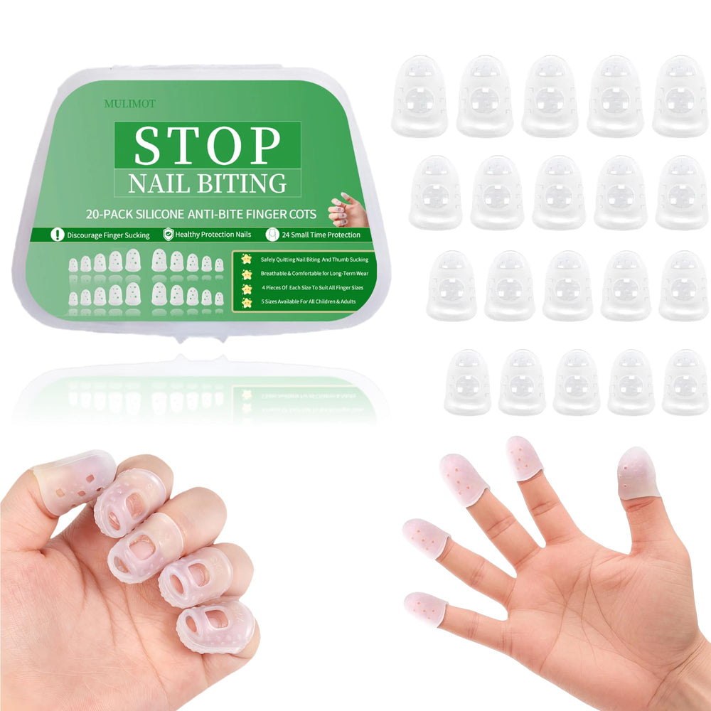 Mulimot nail biting cover front view showing protective shield to deter nail biting