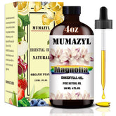 MUMAZYL aceite de magnolia en botella ámbar para difusores y aromaterapia suave.