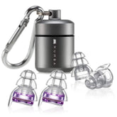 Mumba high-fidelity earplugs in ear provide clear sound while protecting hearing.