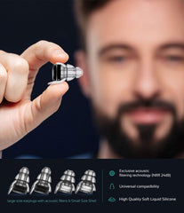 Mumba invisible high fidelity earplugs fit discreetly blending with the ear