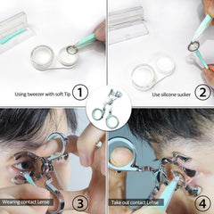 MUNLIT tweezers provide precise, hygienic lens handling.