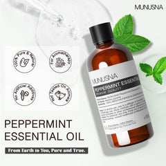 MUNUSNA aceite de menta: destilación al vapor para aroma puro y fresco.