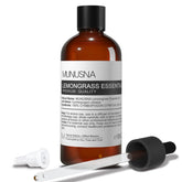 MUNUSNA lemongrass oil bottle close-up for diffuser use and fresh spaces