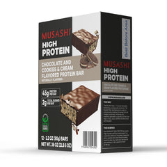 MUSASHI cookies-cream on-the-go snack captured for convenient fueling.