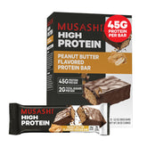 MUSASHI high protein bar with peanut butter and milk chocolate coating for post-workout satisfaction