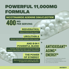 Musboy NAD+ Plus vial on shelf suggests convenient daily health routine