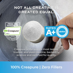 Muscle Feast Creapure creatine powder scoop dispensing for accurate dosing