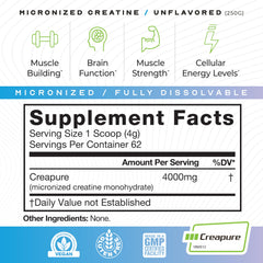 Muscle Feast Creapure lab-quality badge emphasizes strict German manufacturing standards.
