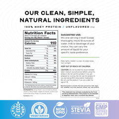 Muscle Feast whey protein scoop highlighting easy mixing and smooth texture for shakes.