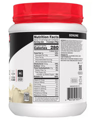 Muscle Milk Lean Muscle Vanilla Creme nutrition label aiding protein tracking.