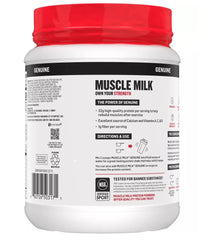 Muscle Milk Lean Muscle Vanilla Creme shake glass showing easy prep.