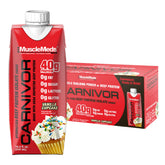 MuscleMeds Carnivor RTD bottle in vanilla cupcake flavor for lactose-free protein.
