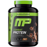 MusclePharm Combat Protein Powder bottle in chocolate milk flavor for post-workout fueling.