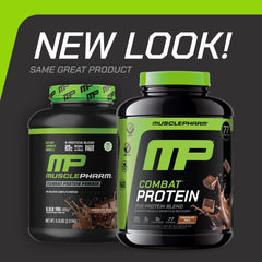 MusclePharm Combat Protein Powder pour demonstrates easy mixing for pre- or post-workout fueling