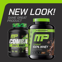 MusclePharm Combat whey protein scoop showing accurate serving size for workouts