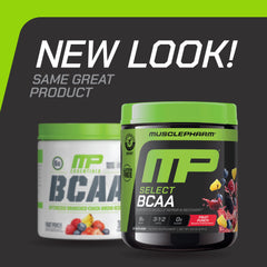 MusclePharm Essentials BCAA bottle close-up for reliable pre- and post-workout support