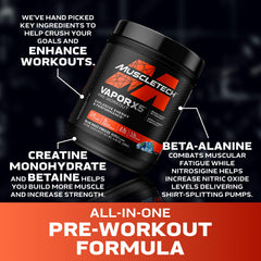 MuscleTech VaporX5 pump-focused blend supports stronger muscle pumps during workouts.