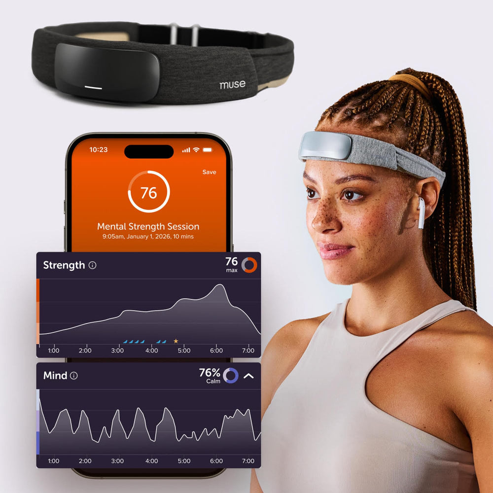 Muse S Athena headband sensors close-up for real-time meditation insights