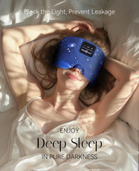 MUSICOZY Sleep Mask Headphones light-blocking design for a dark, focused sleep environment.