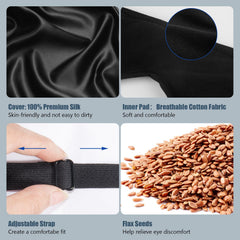 Mutilplx heated eye mask worn over eyes with soft warmth and light blocking