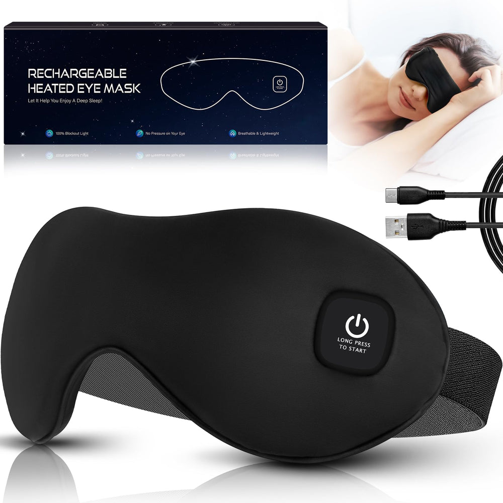Mutilplx heated eye mask packaging for travel and home use