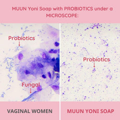 Muun Yoni Bar limpieza suave que minimiza irritaciones.