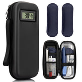 Mviioe insulin cooler travel case front view showing compact travel-friendly design for on-the-go cooling.
