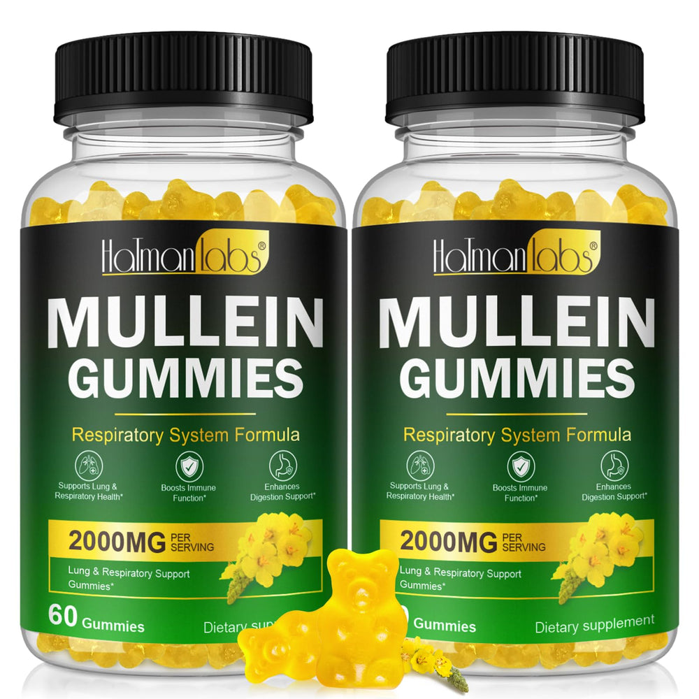 MXCZBSM mullein gummies bottle view highlighting pear flavor for everyday respiratory comfort.