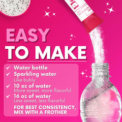 My Adventure to Fit Dragon Fruit Electrolytes Sticks dissolving in water for refreshing hydration.