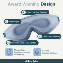 MyHalos Sleep Mask Memory Foam supports the eye area with gentle cushioning.