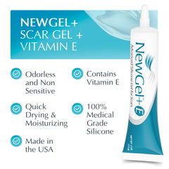 Close-up of MyNewGel Plus Scar Gel texture on skin for quick-dry wear