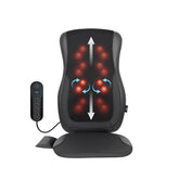 Mynt black acupressure massage chair pad close-up with four kneading nodes