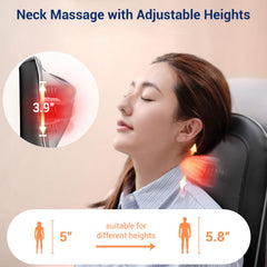 Full back massage with four deep-rolling nodes targets upper to lower spine