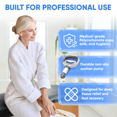 Myofascial Releaser two hand pumps enable quick, controlled suction during cupping sessions.