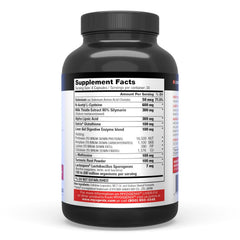 Myogenix Liver Fix ingredients display with NAC and silymarin for liver health.