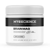 MYOXCIENCE Brain Mag bottle front with unflavored powder for daily brain support