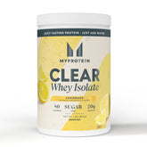Myprotein Clear Whey Isolate Lemonade bottle for a juice-like post-workout protein boost