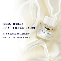 MYROSY Lady perfume oil applied on underwear liner for gentle, targeted scent