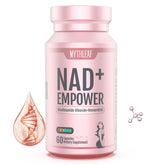MythLeaf NAD+ bottle-rose-gold packaging for premium wellness and daily vitality.