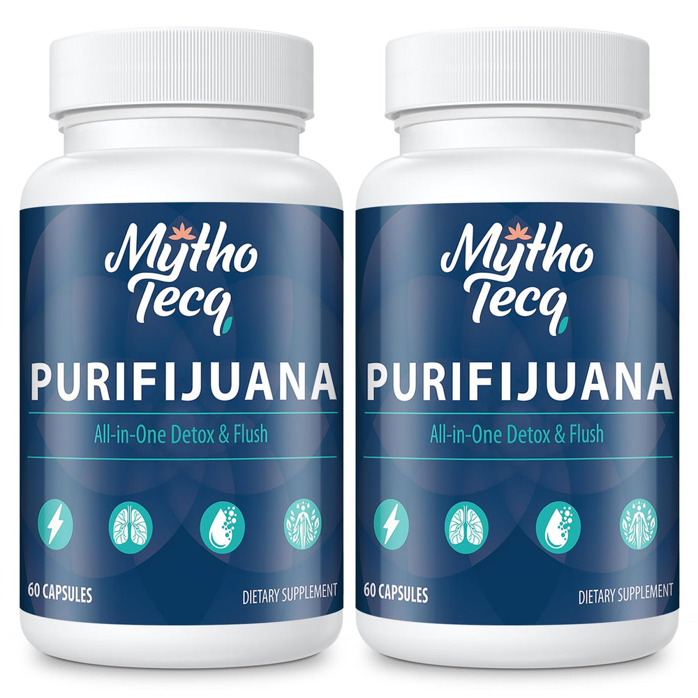 MythoTecq detox 90000mg capsules bottle front view supports daily cleansing routines.