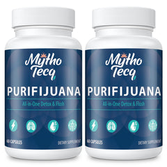 MythoTecq detox 90000mg capsules bottle front view supports daily cleansing routines.