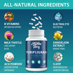 MythoTecq detox bottle pouring demonstrating convenient daily use and quick routine