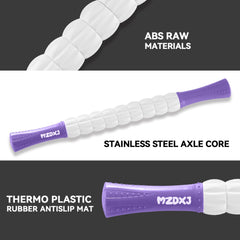 Close-up of pearl-white texture on the MZDXJ roller for fascia care.