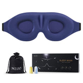 MZOO luxury sleep eye mask front view for full light blocking during rest.